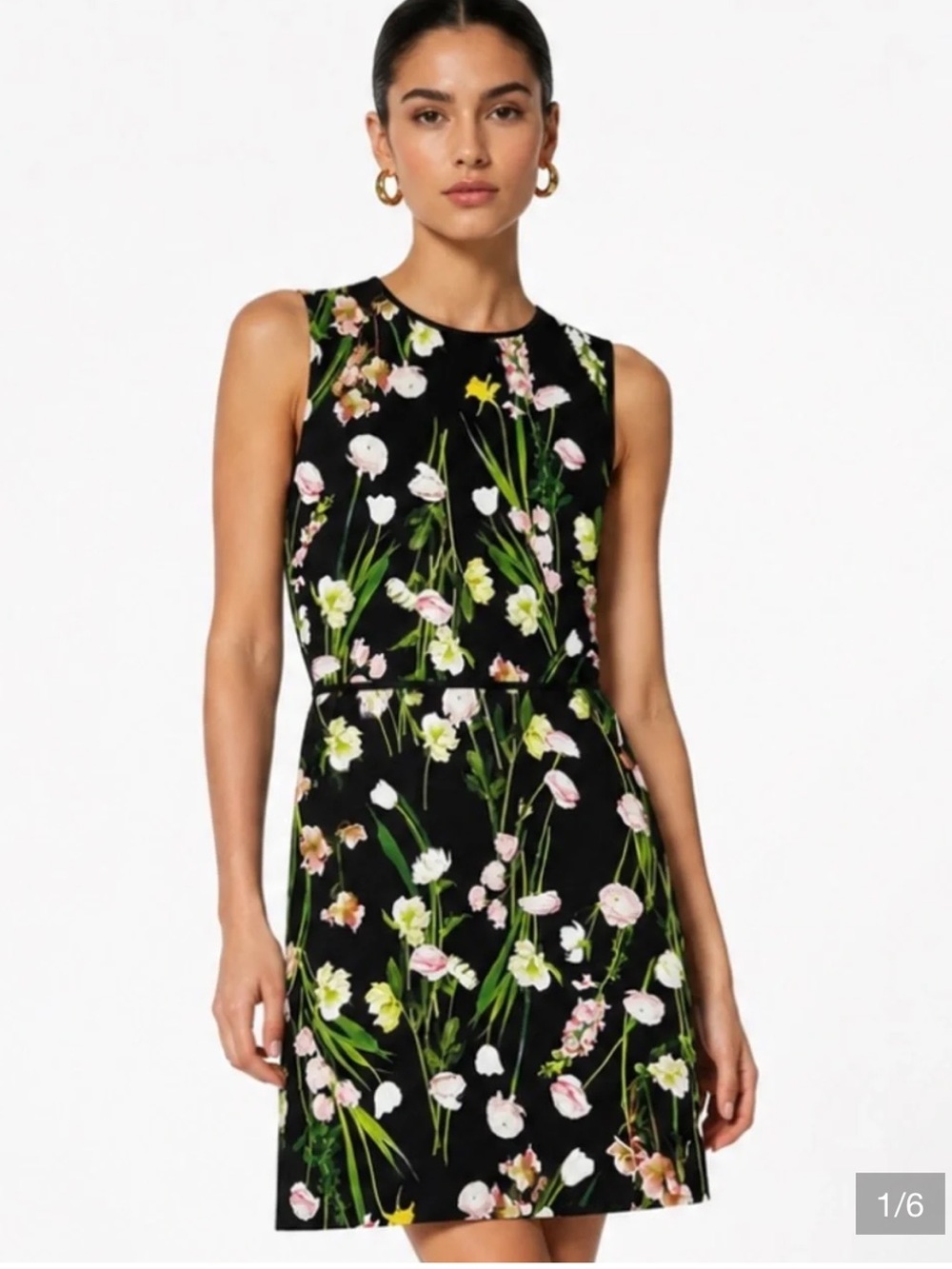 Victoria Beckham X Target Black Floral Sleeveless Dress